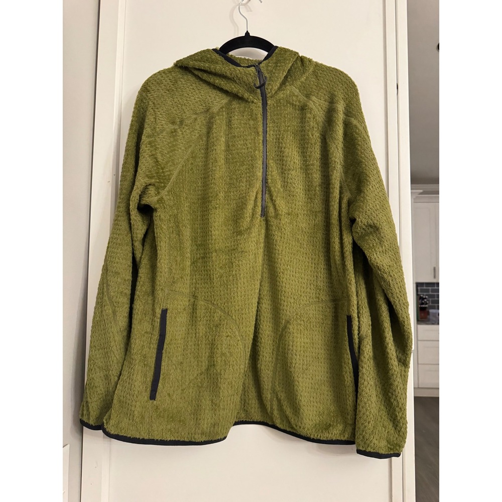 Lululemon Engineered Warmth Half Zip Hoodie Mens Large Olive Green Fleece
